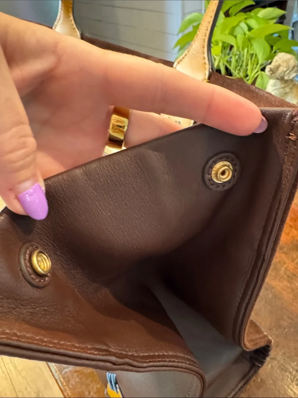 Tory Burch Brown Suede and Leather Whipstitch Ella Tote
